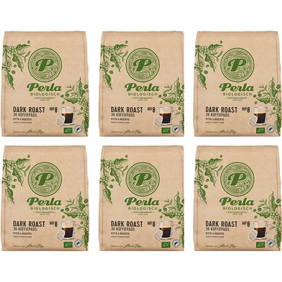 Perla Biologisch Dark roast koffiepads 6-pack