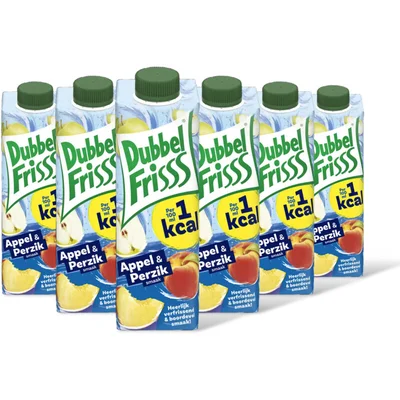 DubbelFrisss 1Kcal appel & perzik 6-pack