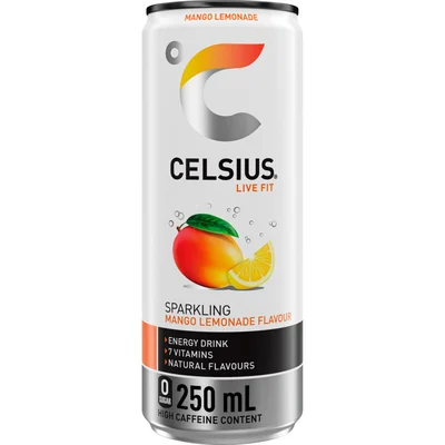 Celsius Sparkling mango lemonade flavour