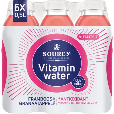 Sourcy Vitaminwater framboos granaatapp 6-pack