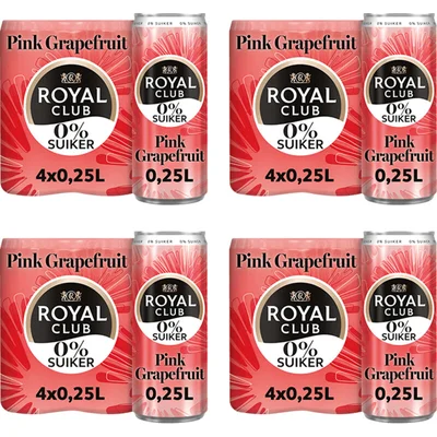 Royal Club Pink grapefruit 0% suiker 16-pack