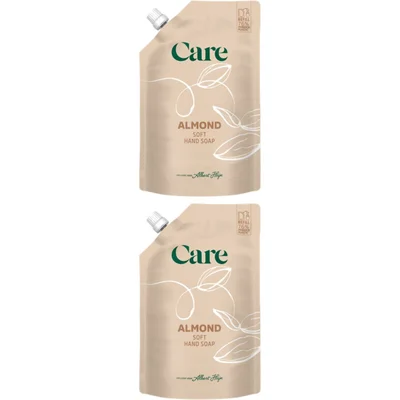 Care Almond soft hand soap refill 2-pack