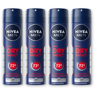 NIVEA Men dry impact deodorant spray 4-pack