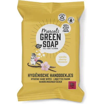 Marcel's Green Soap Hand wipes vanilla & cherry blossom