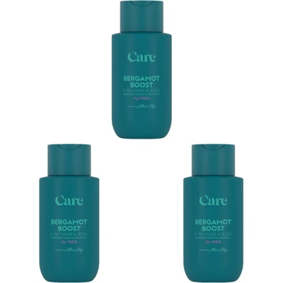 Care Bergamot boost hair & body men 3-pack