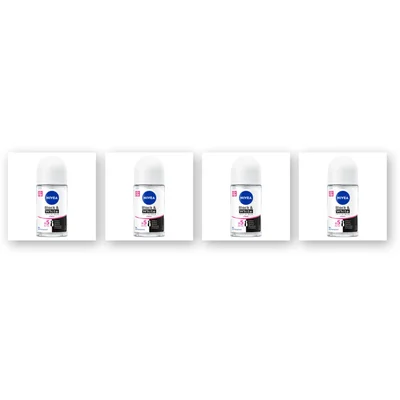 NIVEA Black & white original deo roller 4-pack