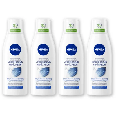 NIVEA Verfrissende reinigingsmelk vit E 4-pack