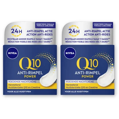 NIVEA Q10 power anti-rimpel nachtcrÃ¨me 2-pack