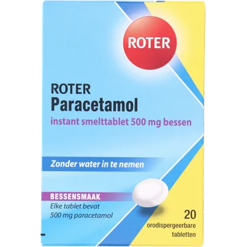 Roter Paracetamol 500 mg smelttabletten