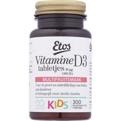 Etos Kids vitamine D tabletjes multifruit
