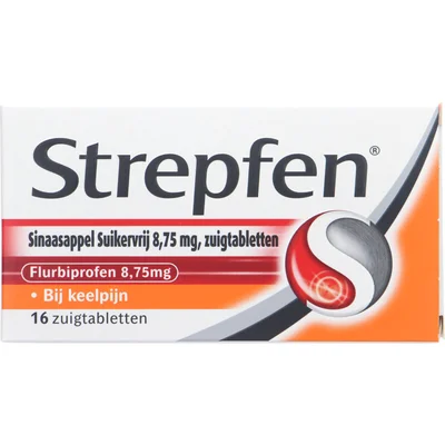 Strepfen Sinaasappel suikervrij zuigtabletten