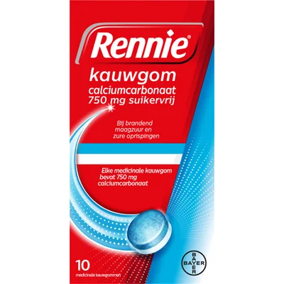 Rennie Kauwgom calciumcarbonaat suikervrij