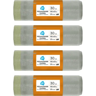 AH Pedaalemmerzakken trekband 30l 4-pack