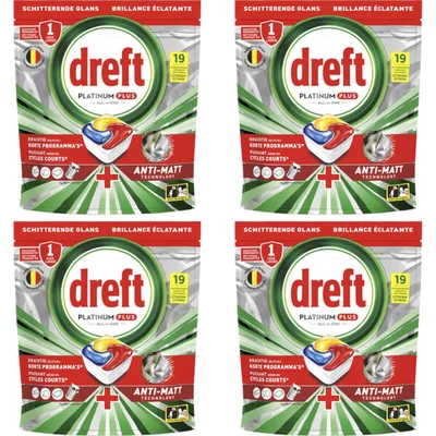 Dreft Platinum+ vaatwascapsules citroen 4-pack