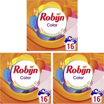 Robijn Wasmiddeldoekjes color 3-pack
