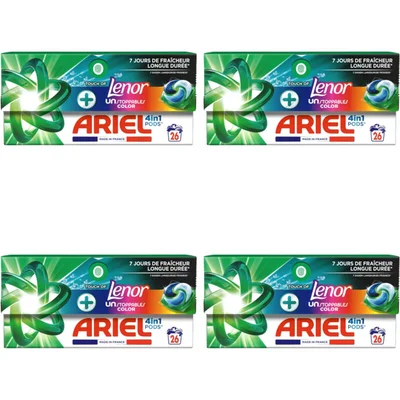 Ariel 4-in-1 pods+ unstoppables wascap 4-pack