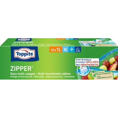 Toppits Zipper multi-functionele zakken 1 liter