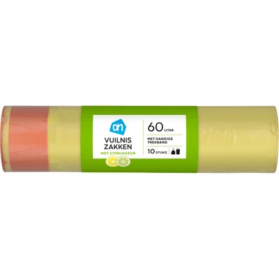 AH Vuilniszakken trekband 60 liter citrus