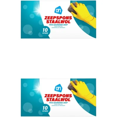 AH Zeepspons staalwol 2-pack
