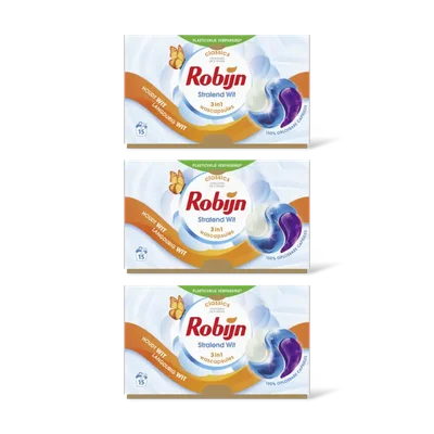 Robijn Stralend wit 3-in-1 wascapsules 3-pack