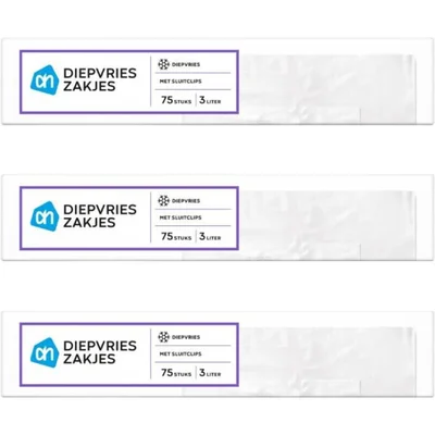 AH Diepvrieszak met sluitstrip 3 ltr 2-pack