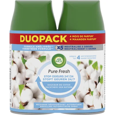 Air Wick Pure fresh katoen navulling duo pack