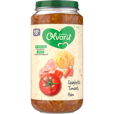 Olvarit Spaghetti tomaat ham 18m+