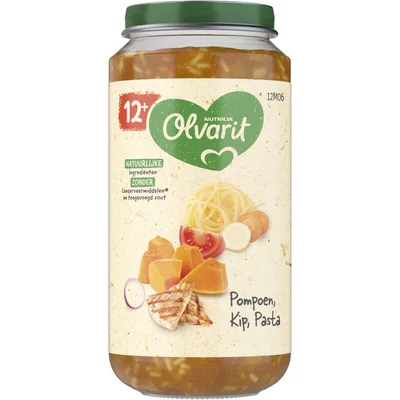 Olvarit Pompoen kip pasta 12m+