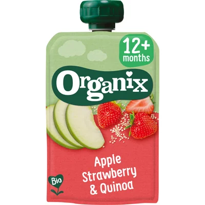 Organix Knijpfruit strawberry, quinoa 12m+
