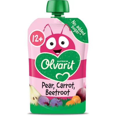 Olvarit Knijpfruit pear, carrot, beetroot 12m+