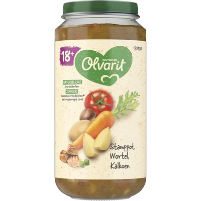 Olvarit Stamppot wortel kalkoen 18m+