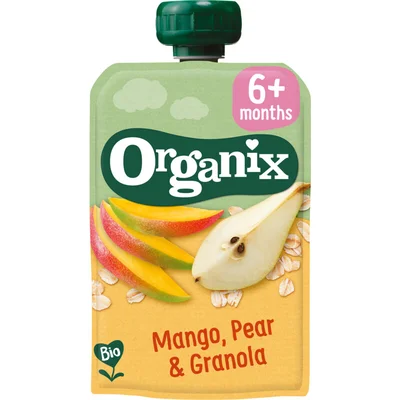 Organix Knijpfruit mango, pear & granola 6m+