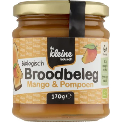 De Kleine Keuken Biologisch broodbeleg mango pompoen 6m+