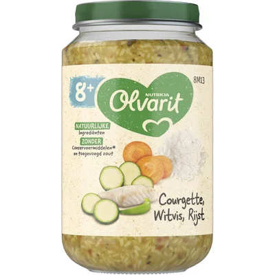 Olvarit Courgette witvis rijst 8m+