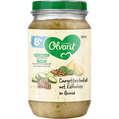 Olvarit Courgetteschotel kalfsvlees quinoa 8m+