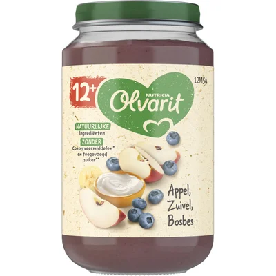 Olvarit Appel zuivel bosbes 12m+