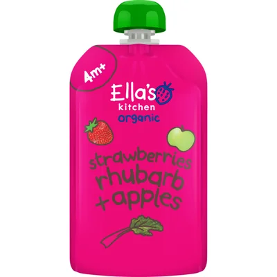 Ella's kitchen Knijpfruit strawberries rhubarb 4m+