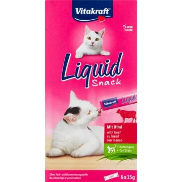 Vitakraft Liquid Snack rund & kattengras 6 st