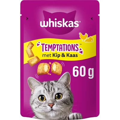 Whiskas Temptations kip & kaas kattensnacks