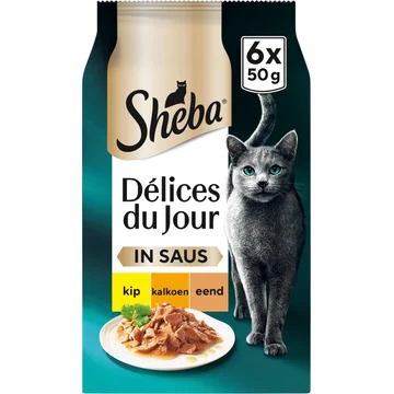 Sheba Délices du jour in saus kip & kalkoen