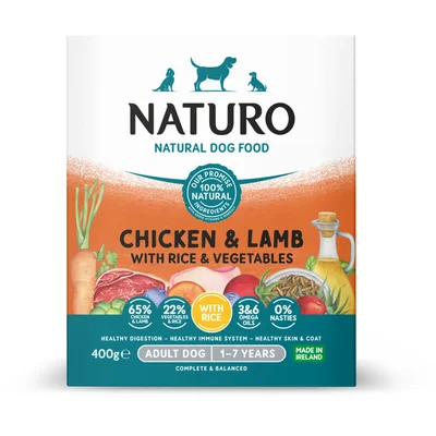 Naturo Kip lam en rijst voor de hond