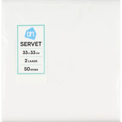 AH Servetten 2-laags 33x33 cm wit