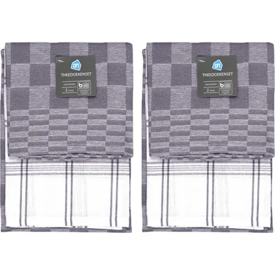 AH Theedoeken grijs 2-pack