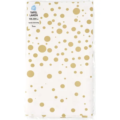 AH Tafellaken goud stip 138x220cm