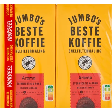 Jumbo's Beste Koffie Snelfiltermaling Aroma 2 x 500 g