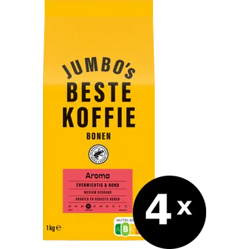 Jumbo's beste koffiebonen aroma 4 x 1kg