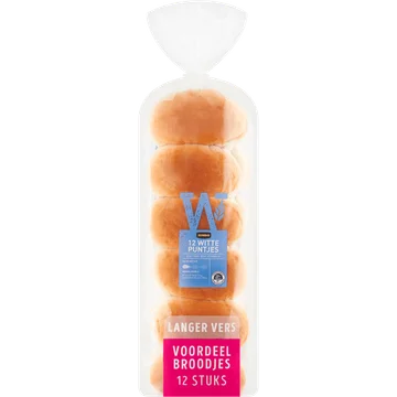 Jumbo - Witte Puntjes Voordeelbroodjes - 12 Stuks