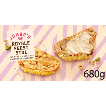 Jumbo's Royale Feeststol Abrikoos, Pistache & Hazelnoot 680g