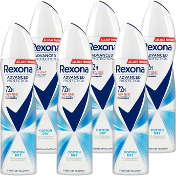 Rexona Women Advanced Protection Anti-Transpirant Spray Cotton Dry 6 x 150 ml