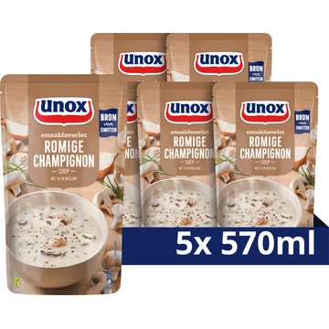 Unox Soep Champignon - 5 x 570ML